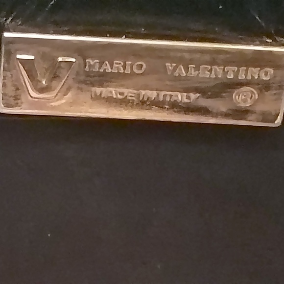 Rare "New/Unused" Vintage MARIO VALENTINO V Logo Clutch Leather Black 1786N - Picture 10 of 10